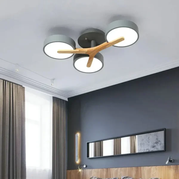 Plafonnier led en bois style nordique