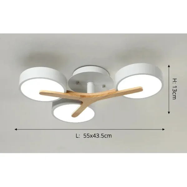 Plafonnier led en bois style nordique blanc